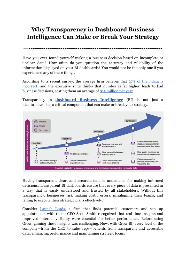 why transparency in dashboard business n.w