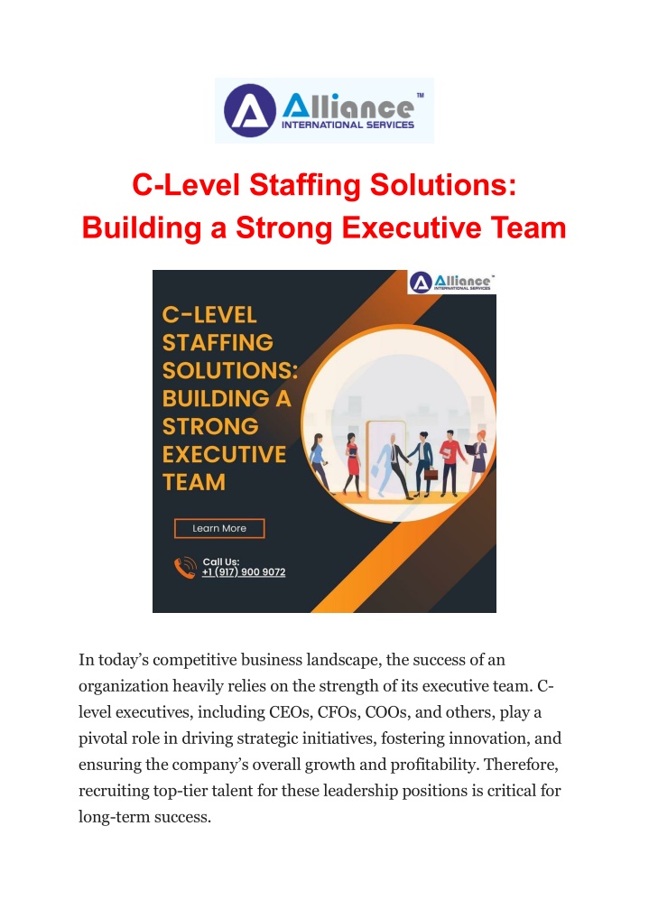 c level staffing solutions building a strong n.w