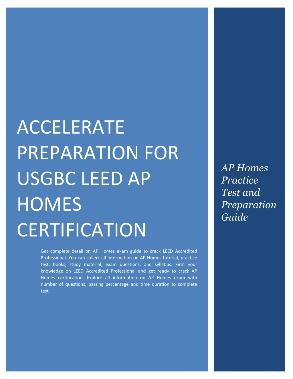 accelerate preparation for usgbc leed ap homes l.w