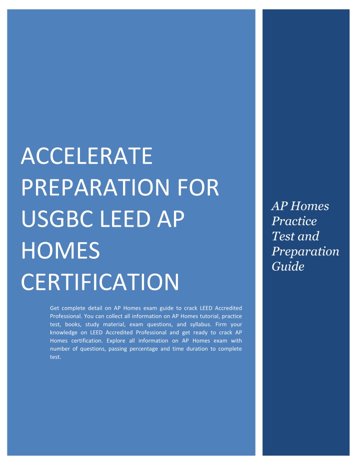 accelerate preparation for usgbc leed ap homes n.w