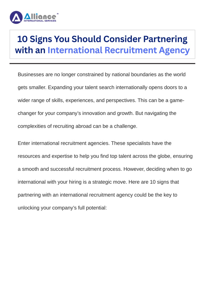 10 signs you should consider partnering with n.w