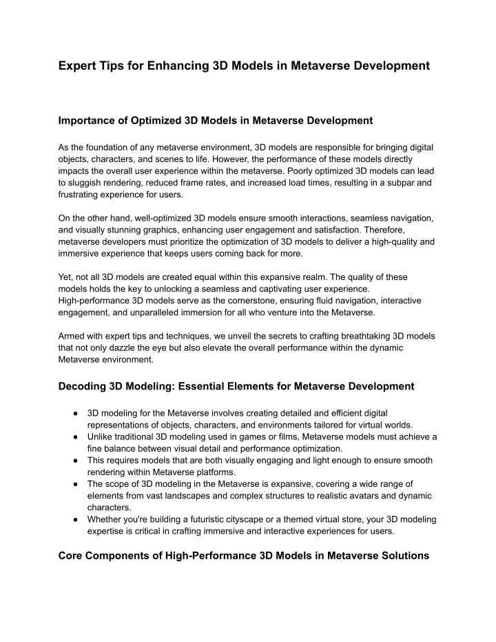 expert tips for enhancing 3d models in metaverse n.w