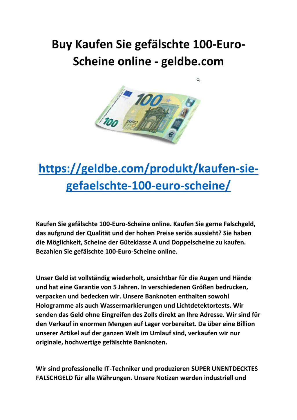 buy kaufen sie gef lschte 100 euro scheine online n.