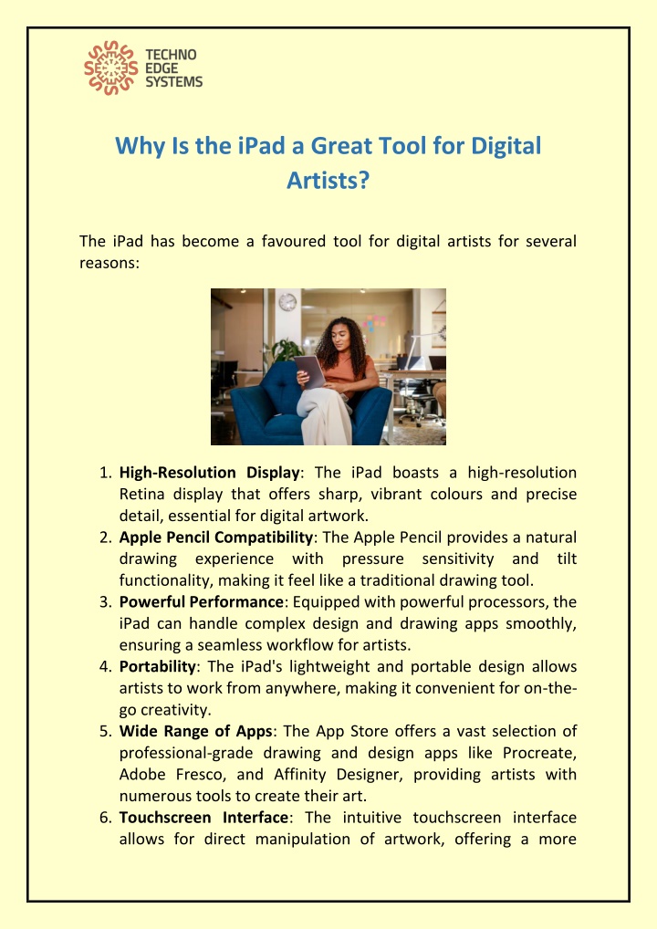 why is the ipad a great tool for digital artists n.w