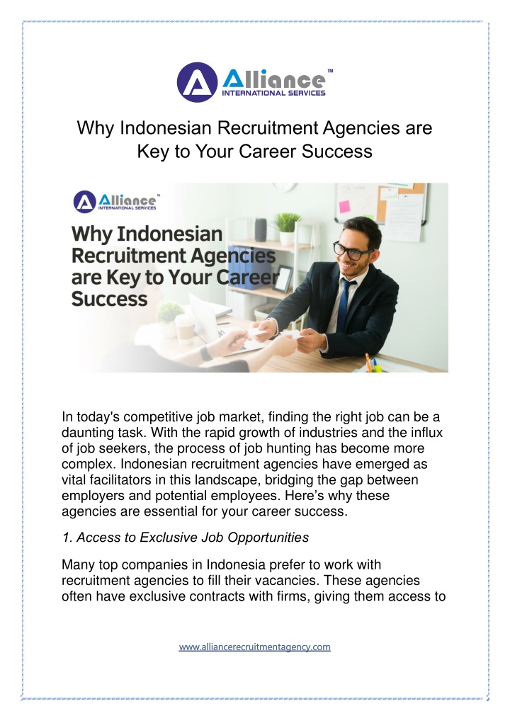 why indonesian recruitment agencies n.w