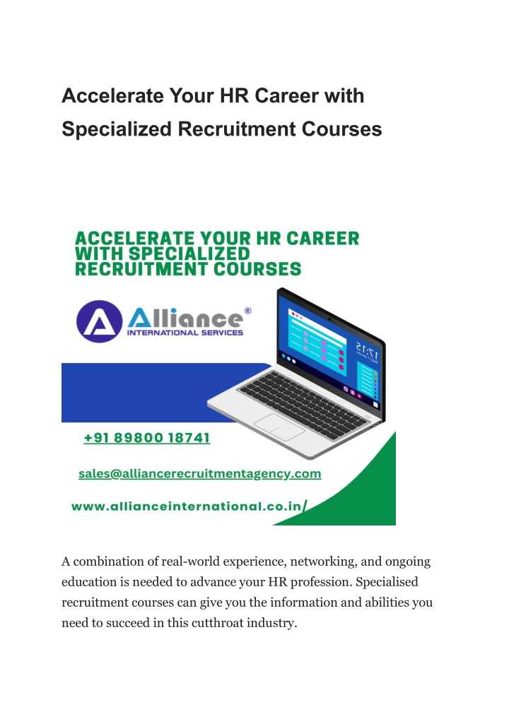 accelerate your hr career with specialized n.w
