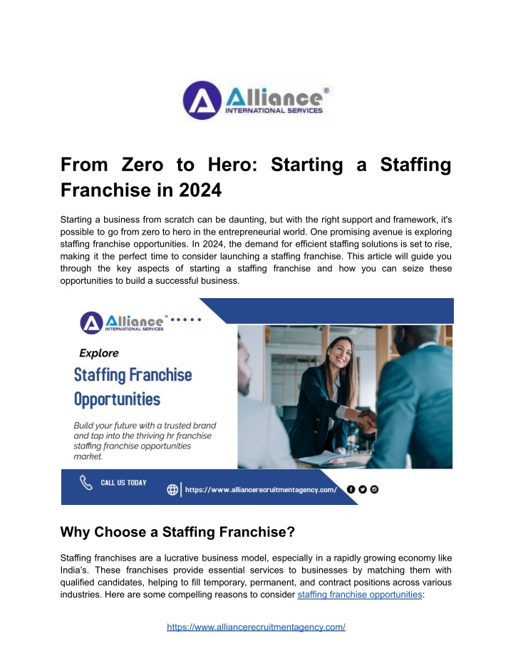 from zero to hero starting a staffing franchise n.w