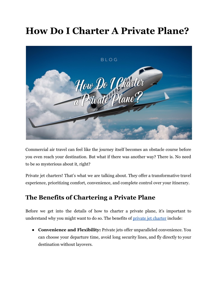 how do i charter a private plane n.w