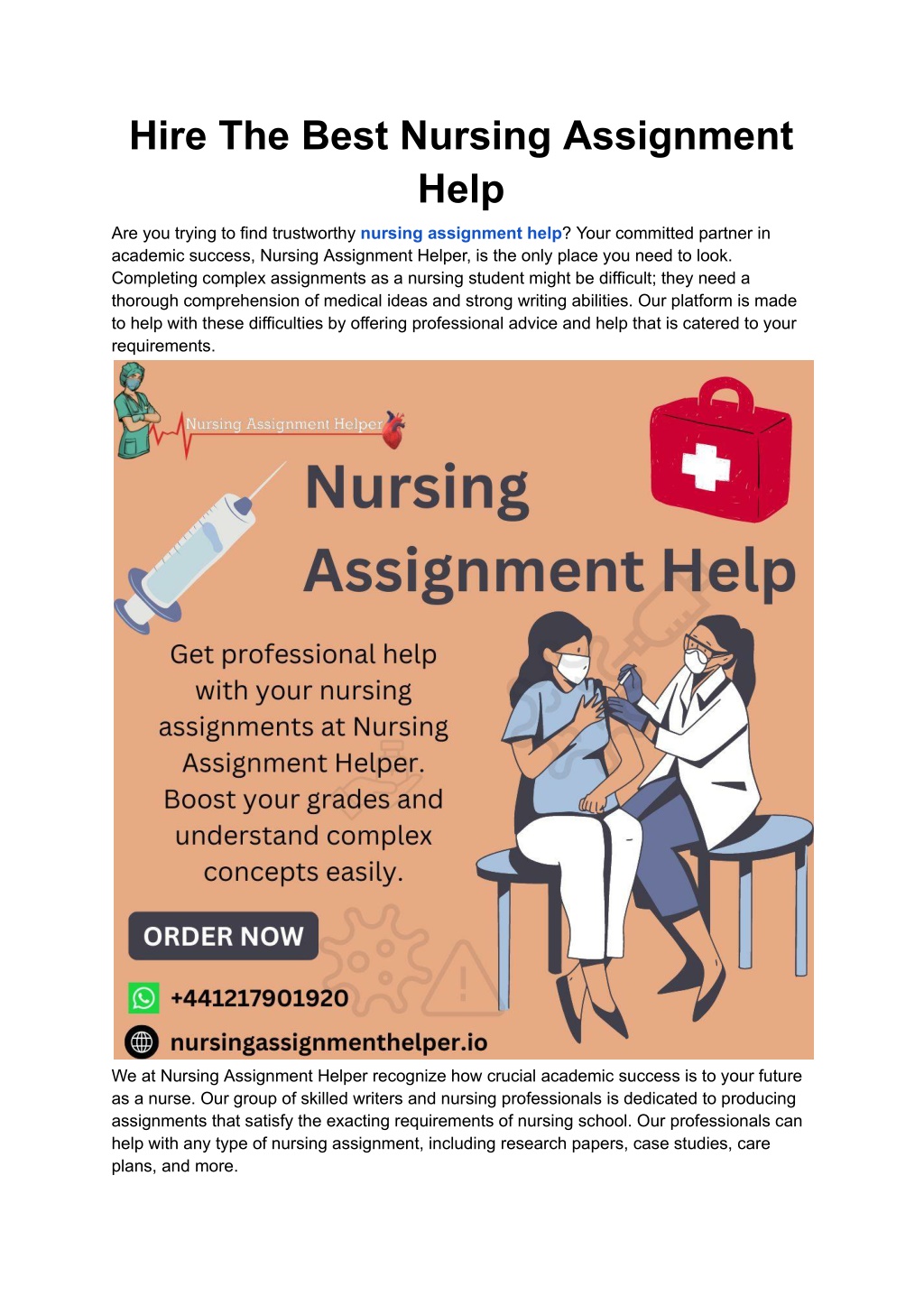 hire the best nursing assignment help l.w