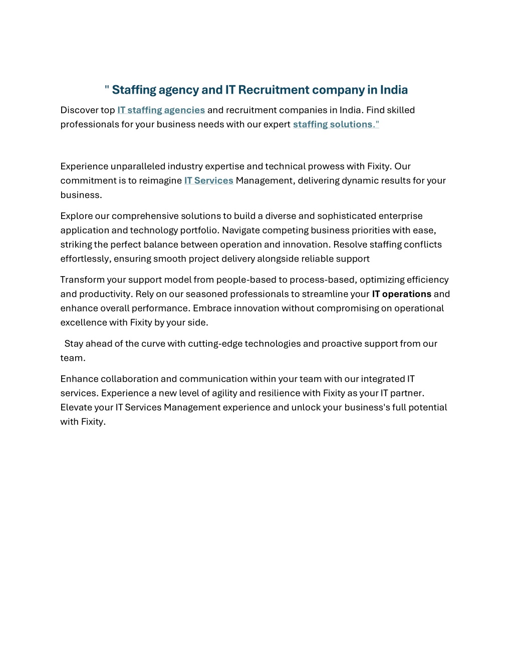 staffing agency and it recruitment company l.w