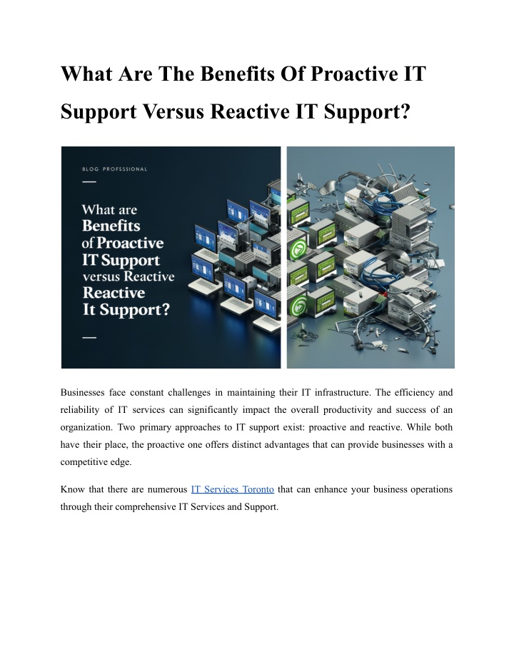 what are the benefits of proactive it n.w