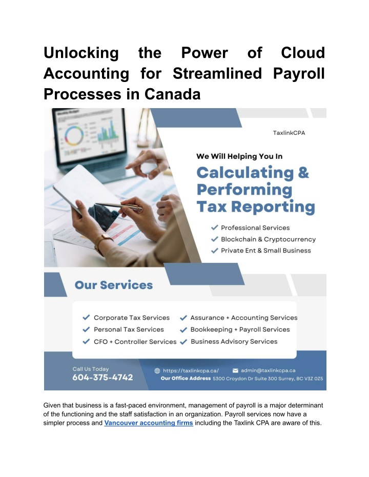 unlocking accounting for streamlined payroll n.w