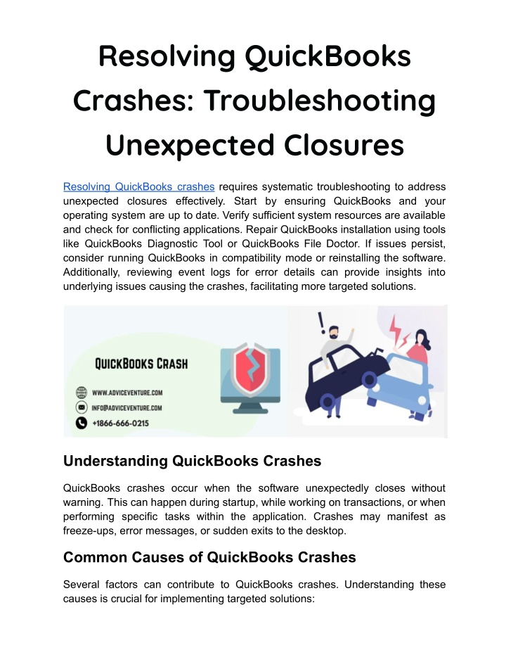 resolving quickbooks crashes troubleshooting n.w
