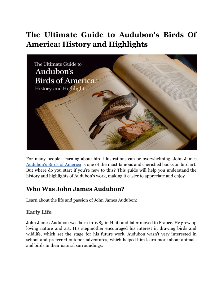 the ultimate guide to audubon s birds of america n.w