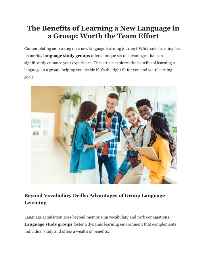 the benefits of learning a new language n.w