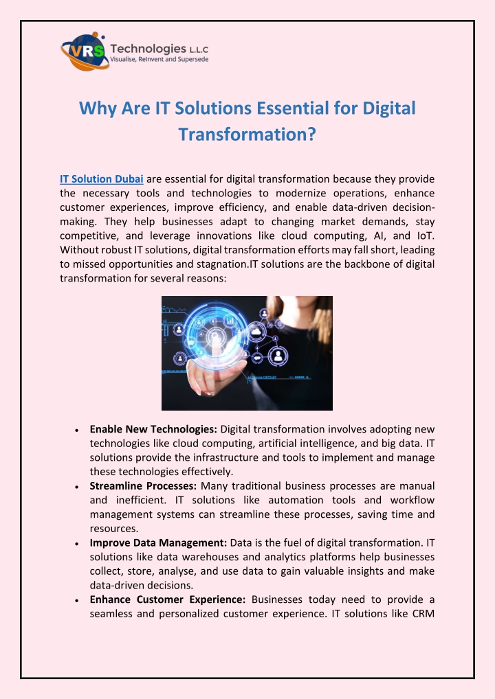 why are it solutions essential for digital n.w