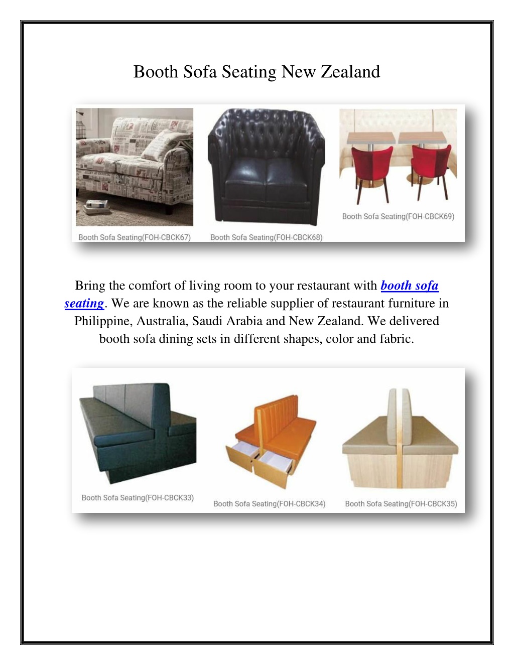 booth sofa seating new zealand l.w