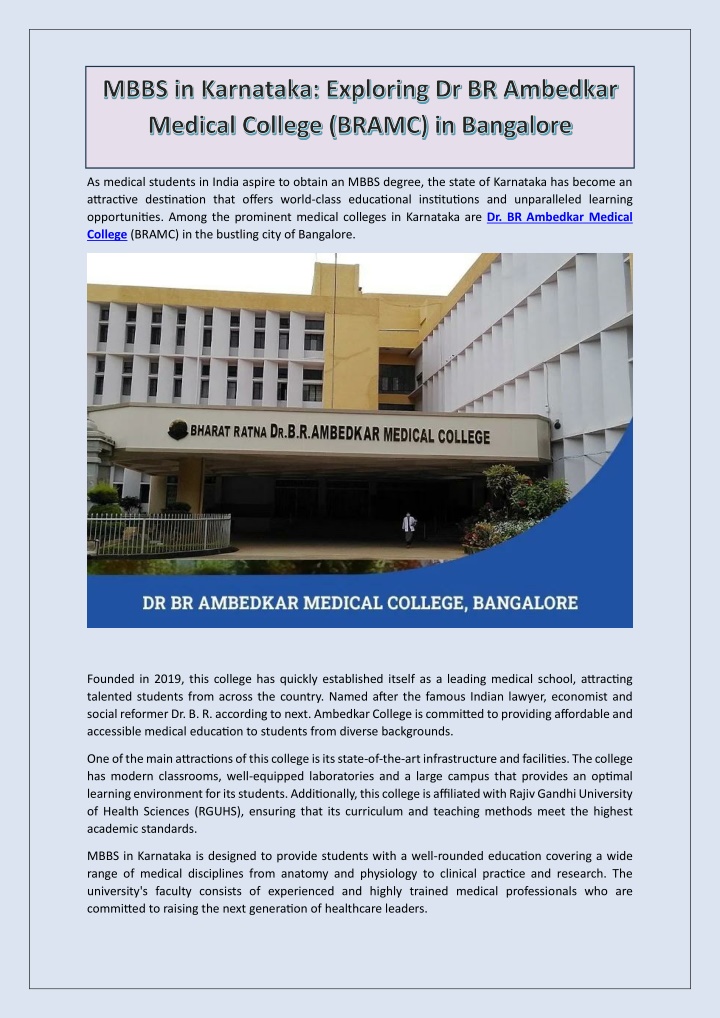 mbbs in karnataka exploring dr br ambedkar n.w