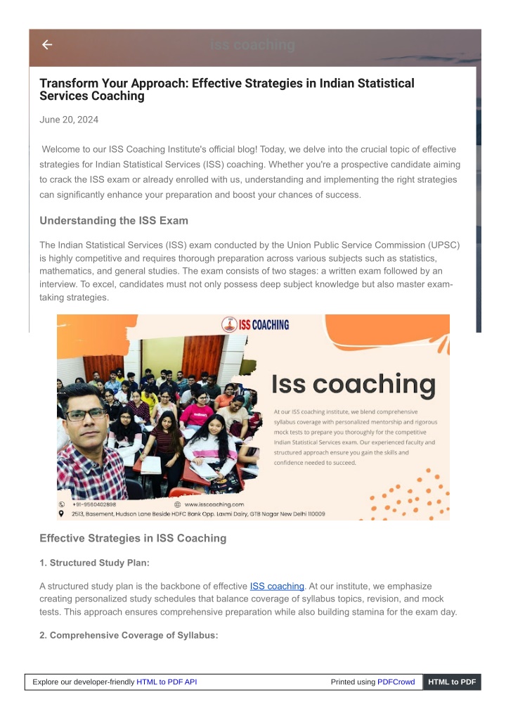 iss coaching n.w