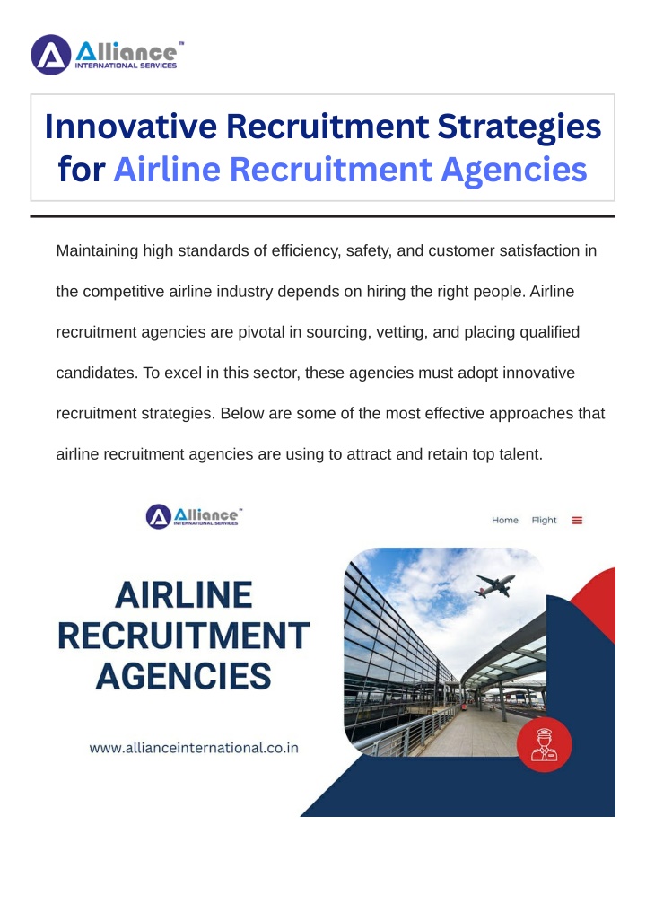 innovative recruitment strategies for airline n.w