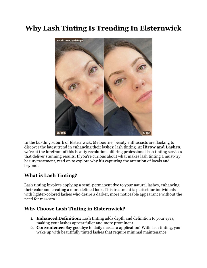why lash tinting is trending in elsternwick n.w