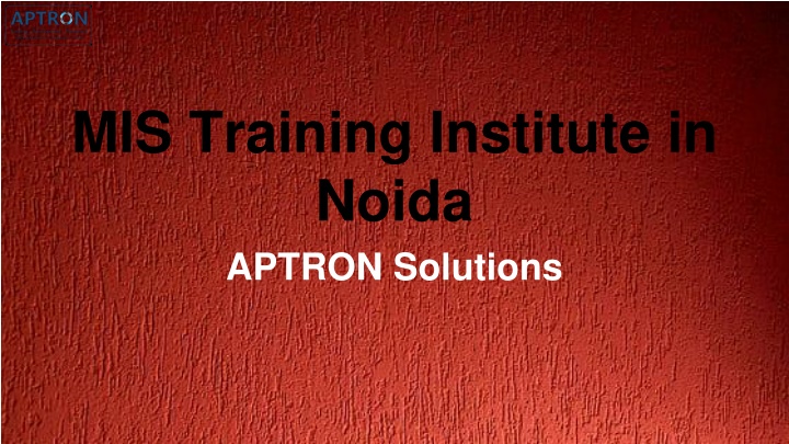 MIS Training Institute in