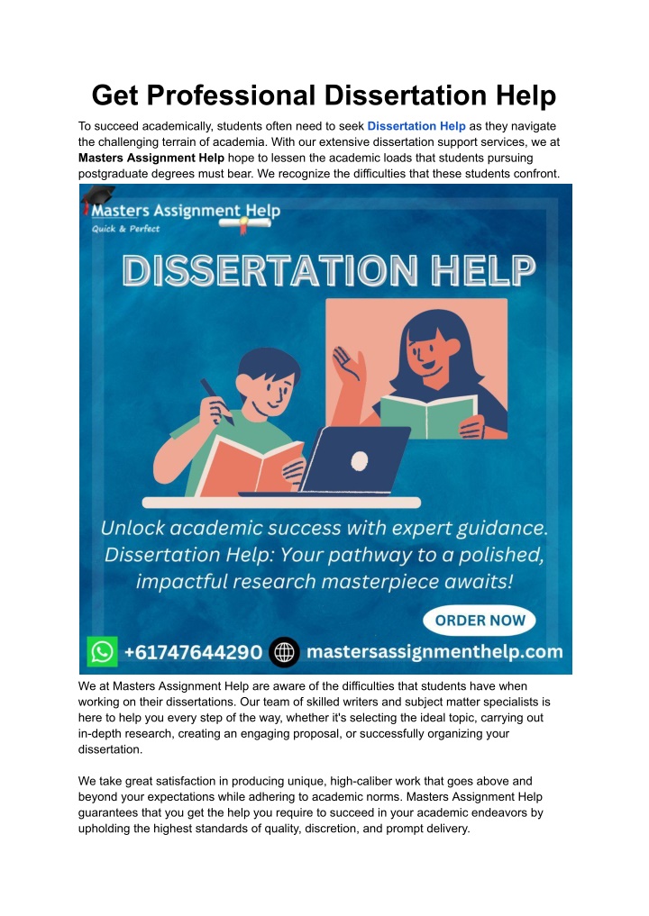 get professional dissertation help n.w