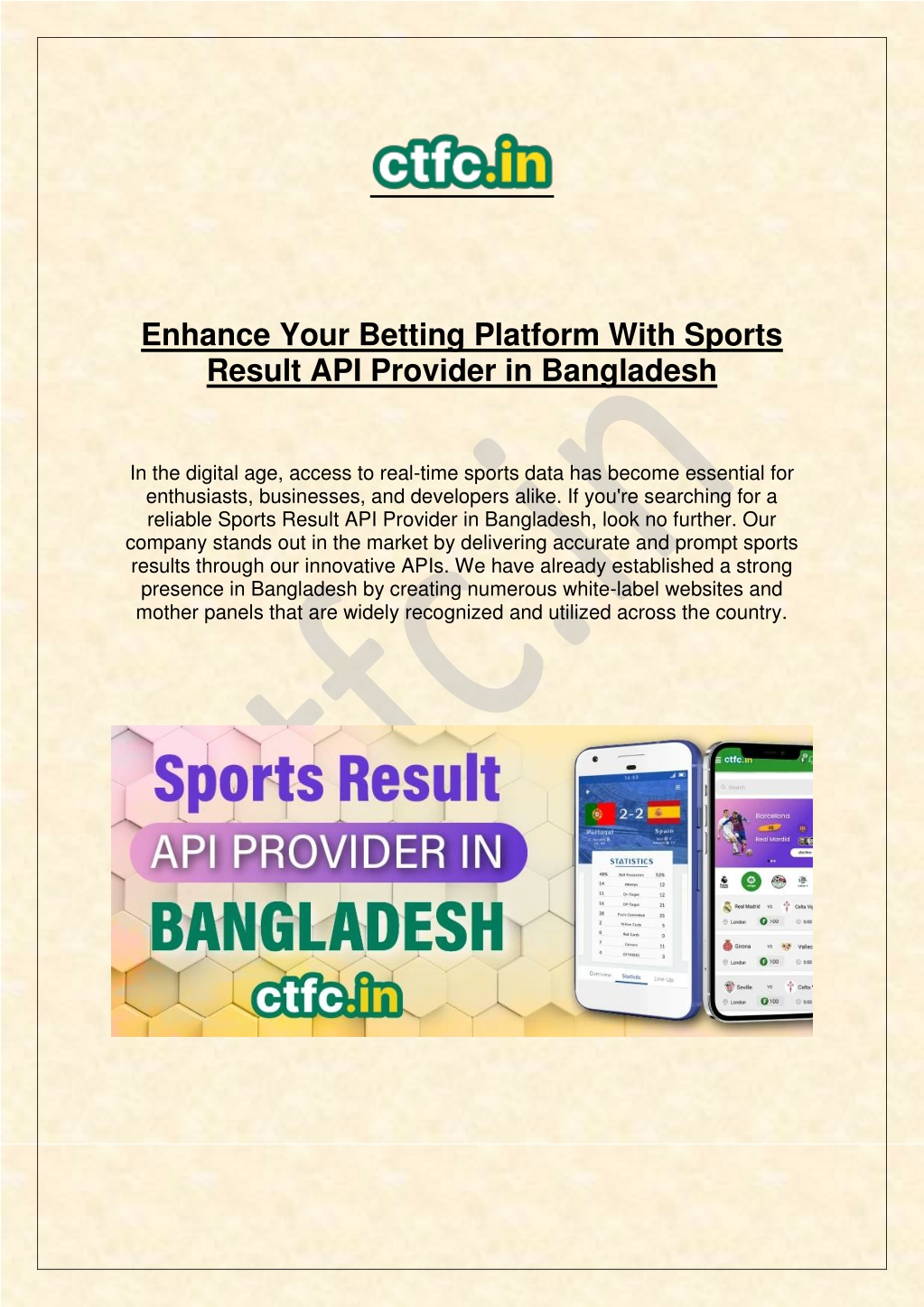 enhance your betting platform with sports result l.w