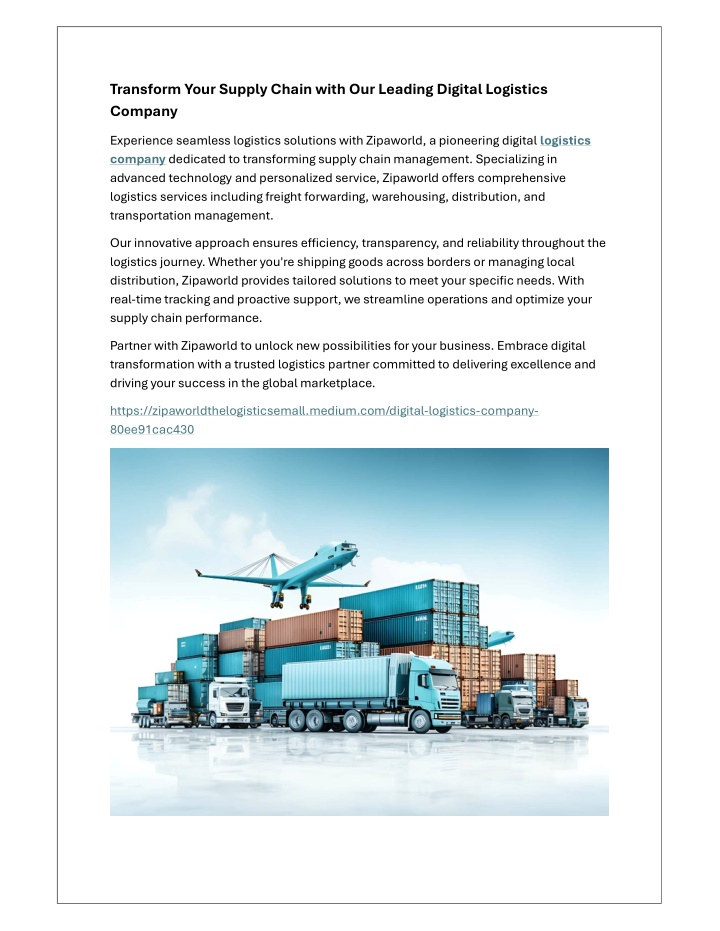 transform your supply chain with our leading n.w
