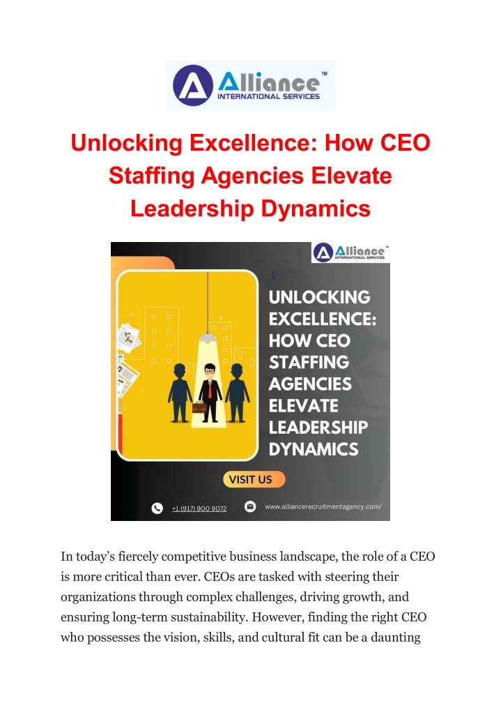 unlocking excellence how ceo staffing agencies n.w