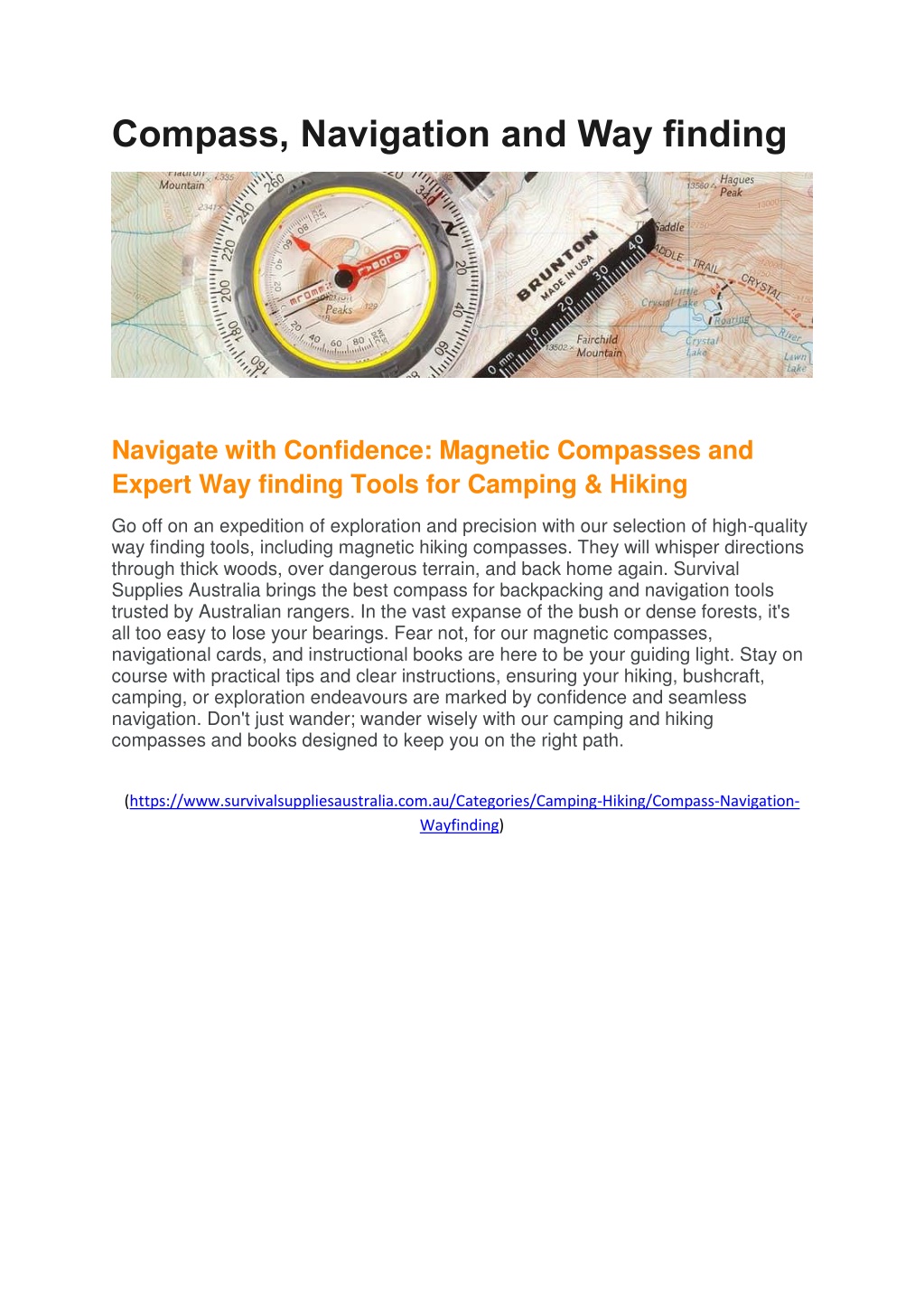 compass navigation and way finding l.w