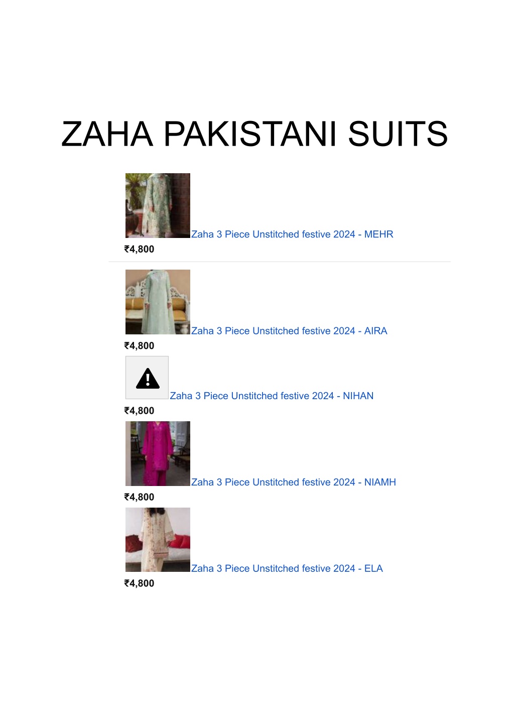 unstitched pakistani zaha pakistani suits l.w