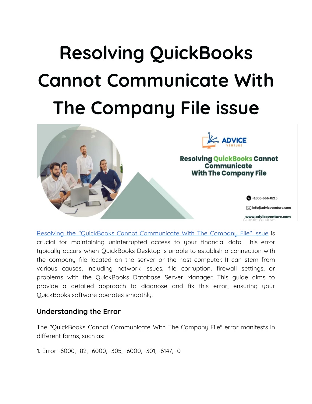 resolving quickbooks cannot communicate with l.w