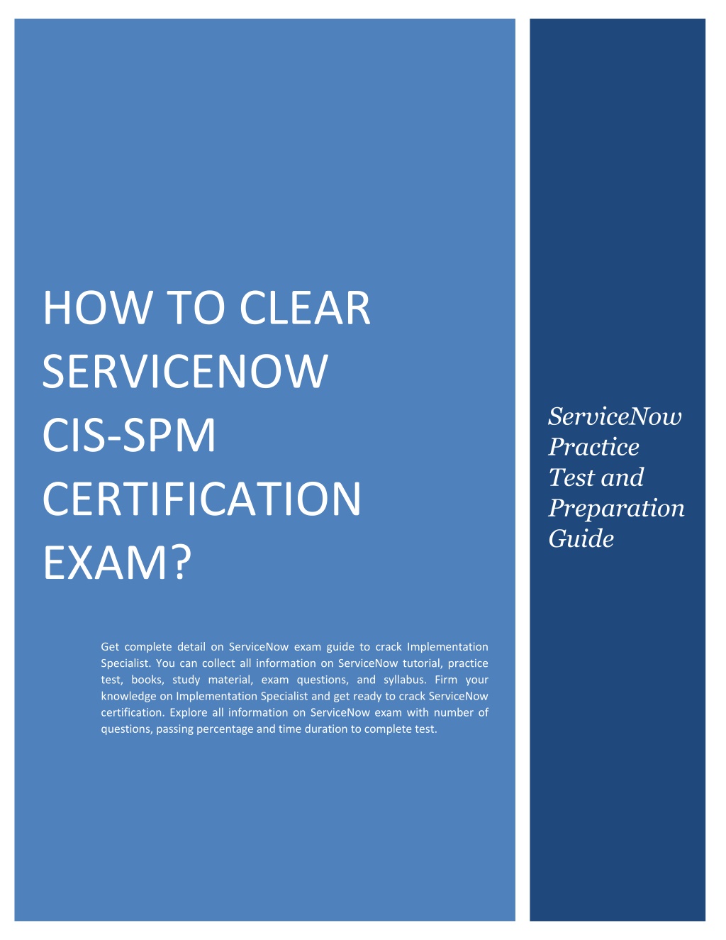 how to clear servicenow cis spm certification exam l.w