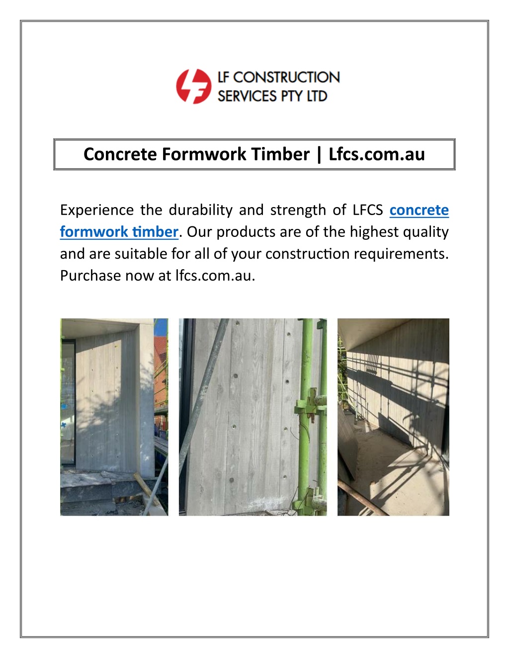 concrete formwork timber lfcs com au l.w