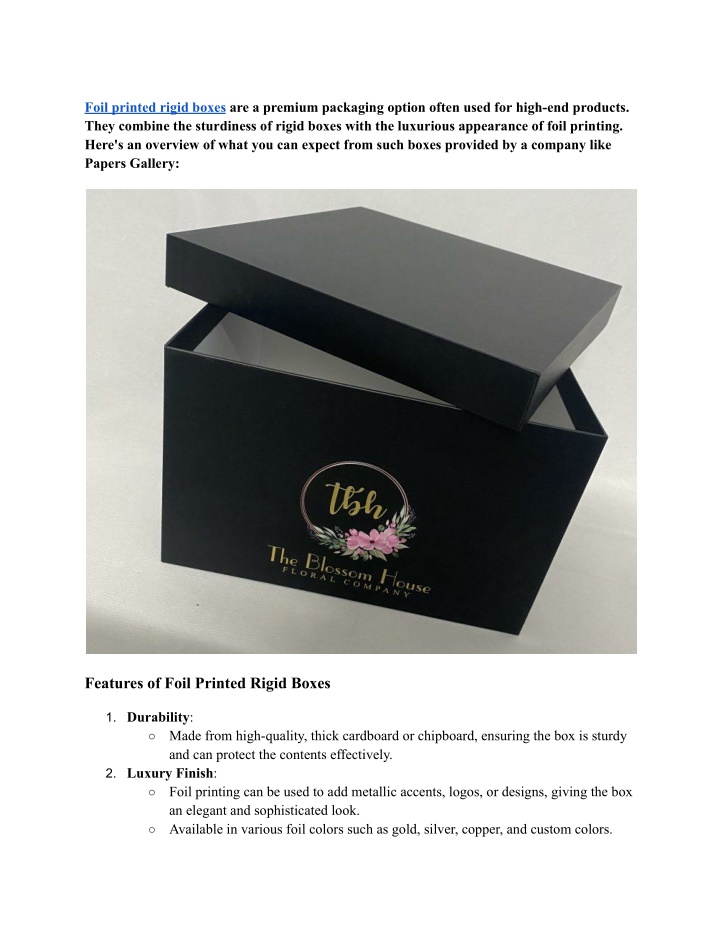 foil printed rigid boxes are a premium packaging n.w
