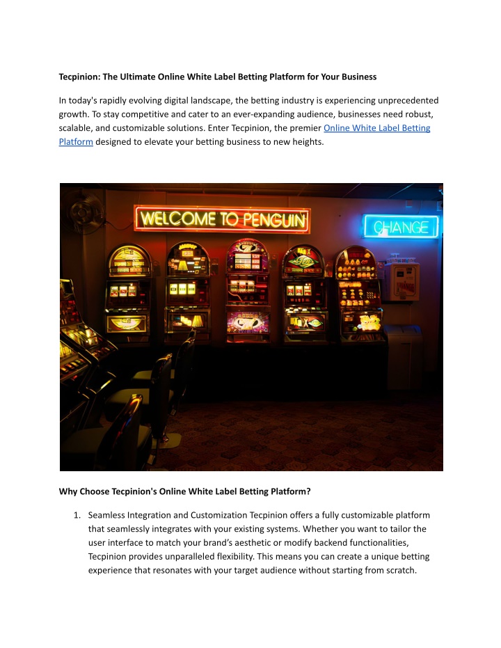 tecpinion the ultimate online white label betting n.w