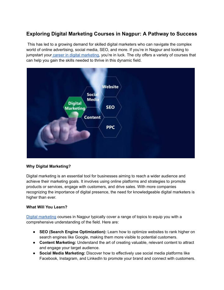 exploring digital marketing courses in nagpur n.w