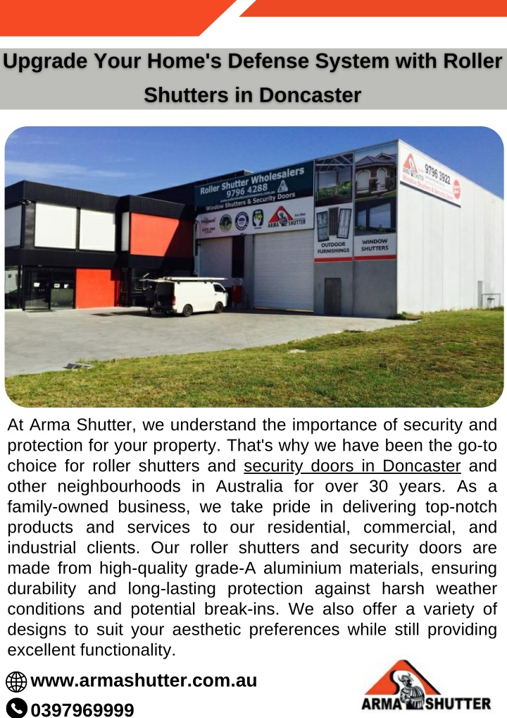 at arma shutter we understand the importance n.w