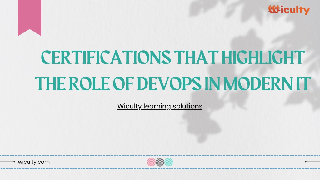 certifications that highlight the role of devops l.w
