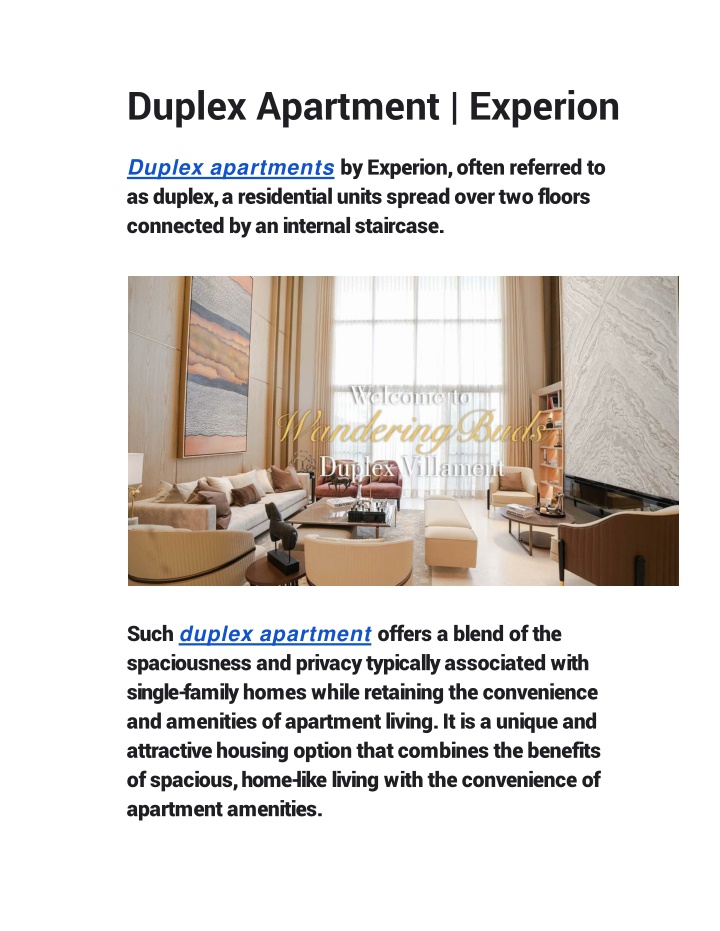 Duplex Apartment | Experion