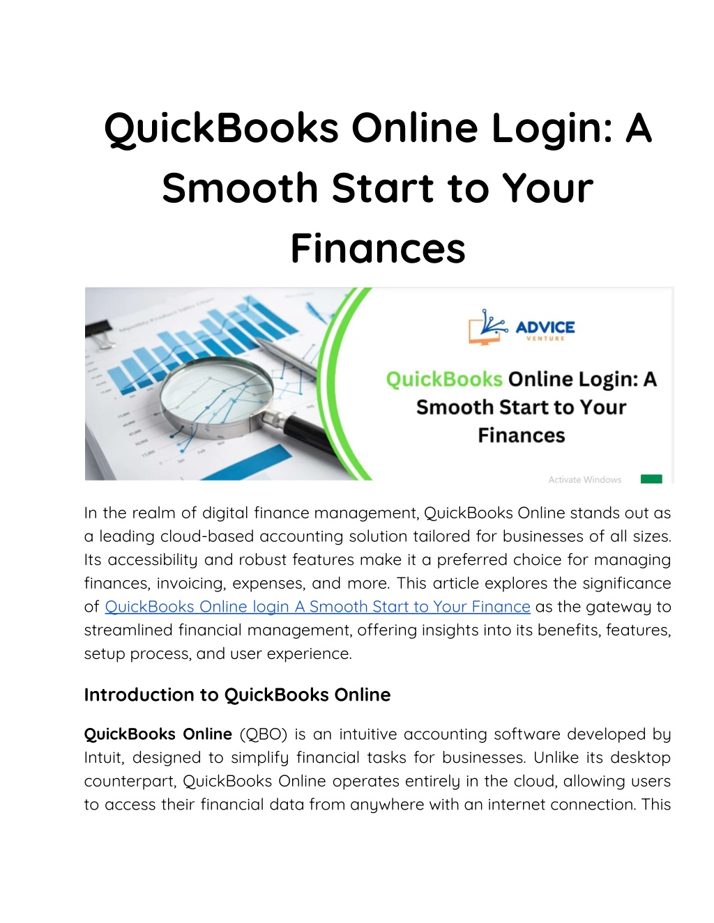 quickbooks online login a smooth start to your l.w