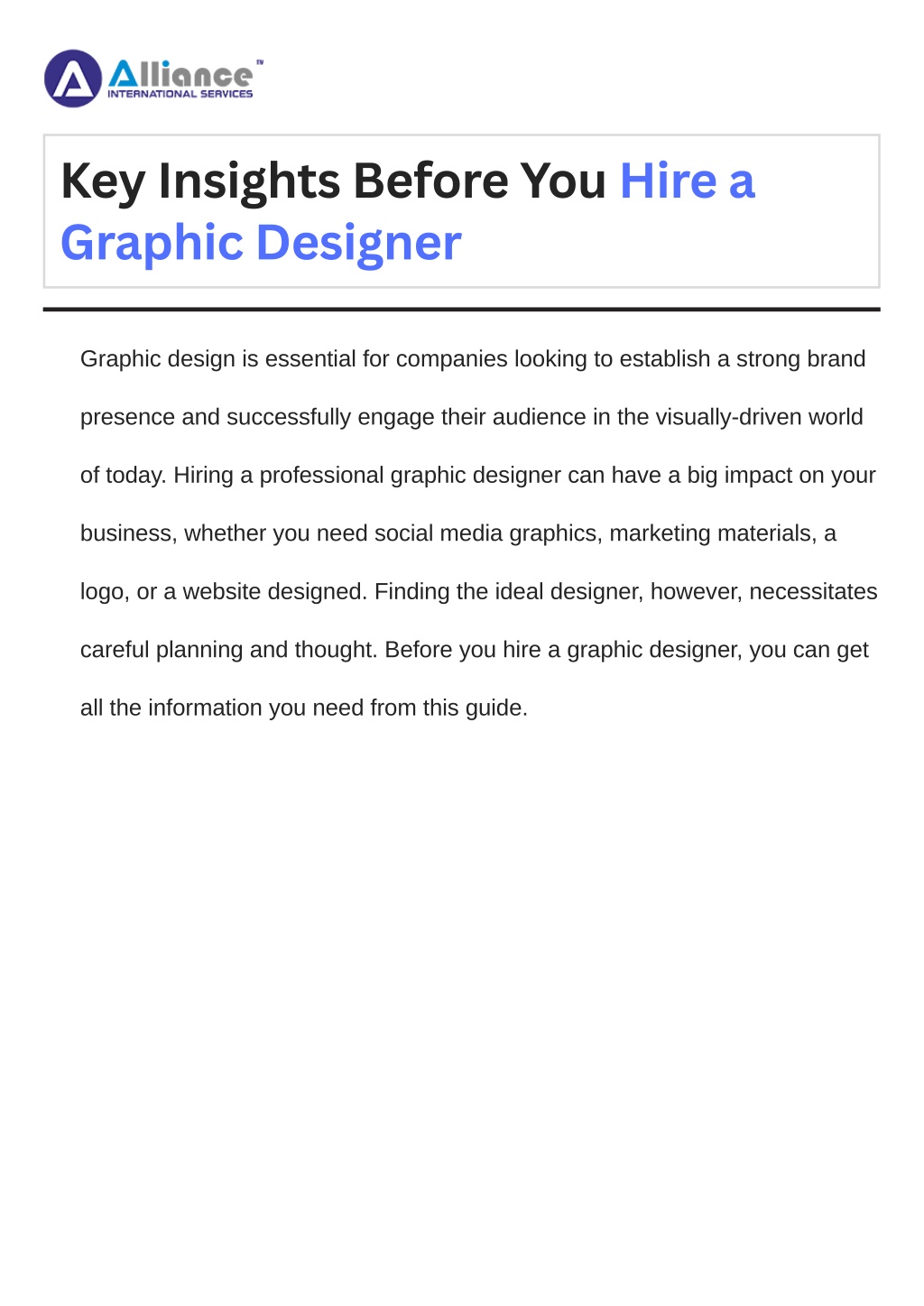 key insights before you hire a graphic designer l.w