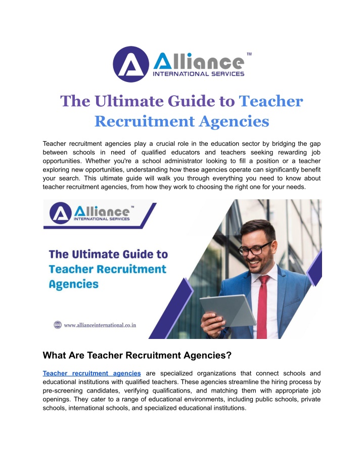 the ultimate guide to teacher recruitment agencies n.w
