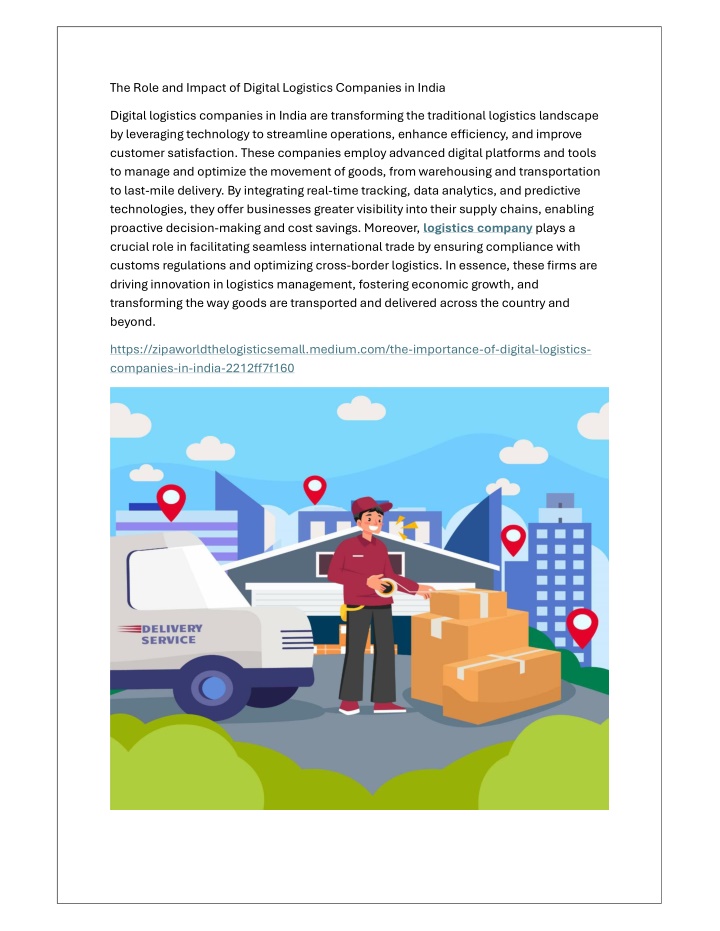the role and impact of digital logistics n.w