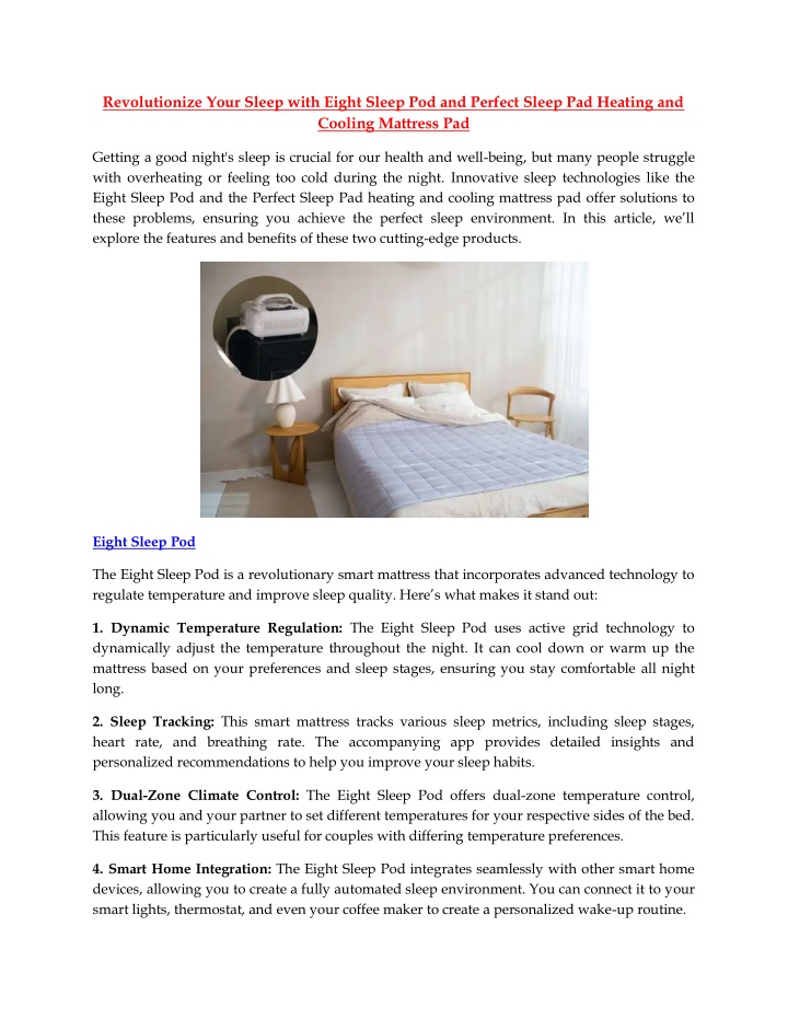 revolutionize your sleep with eight sleep n.w