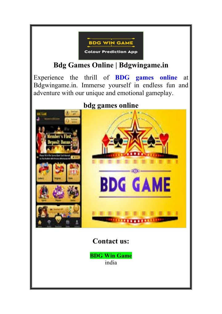 bdg games online bdgwingame in n.w