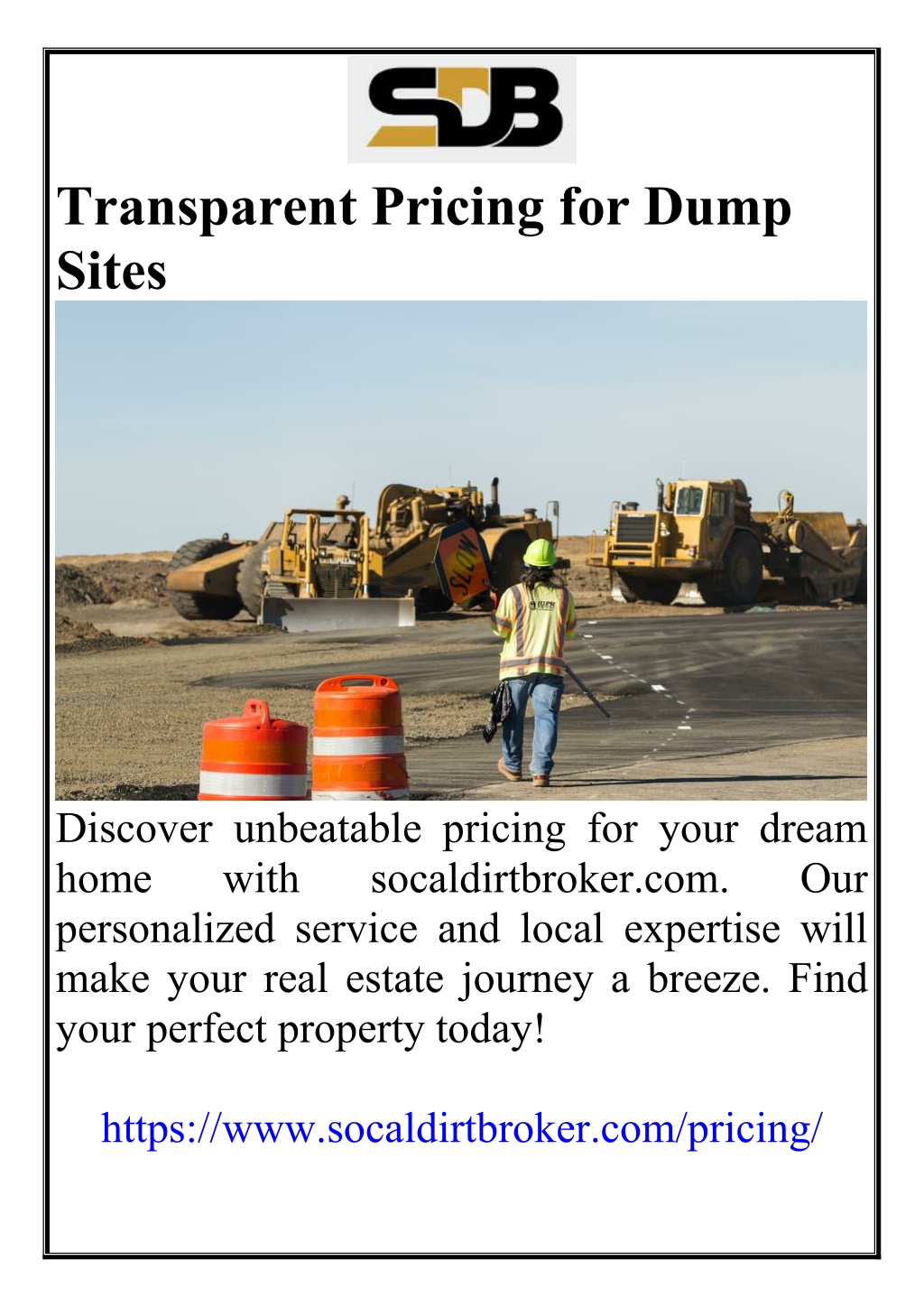 transparent pricing for dump sites l.w