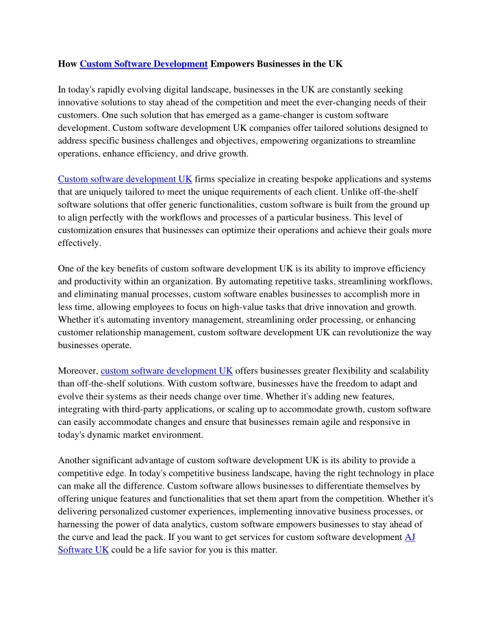 how custom software development empowers n.w