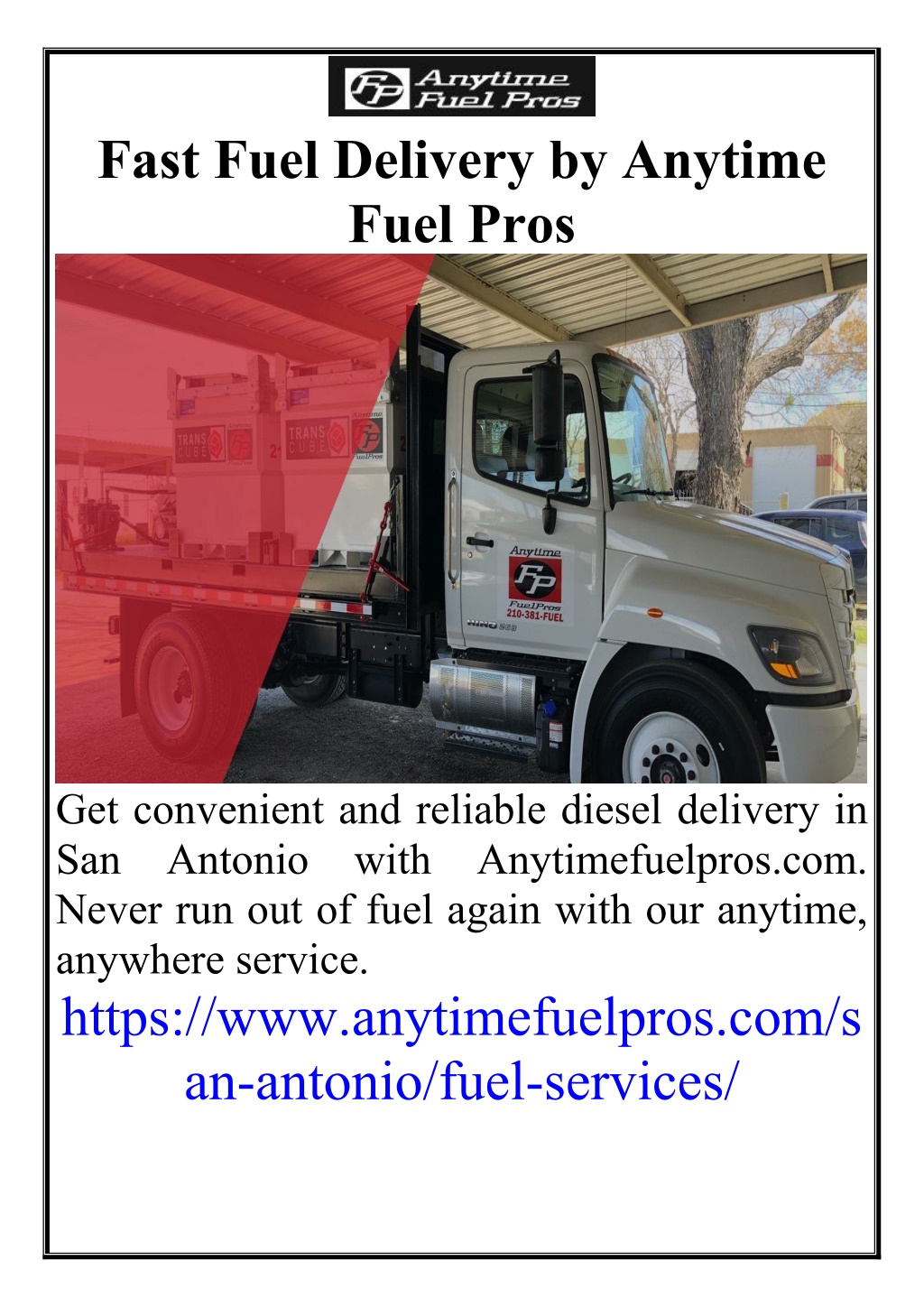 fast fuel delivery by anytime fuel pros l.w